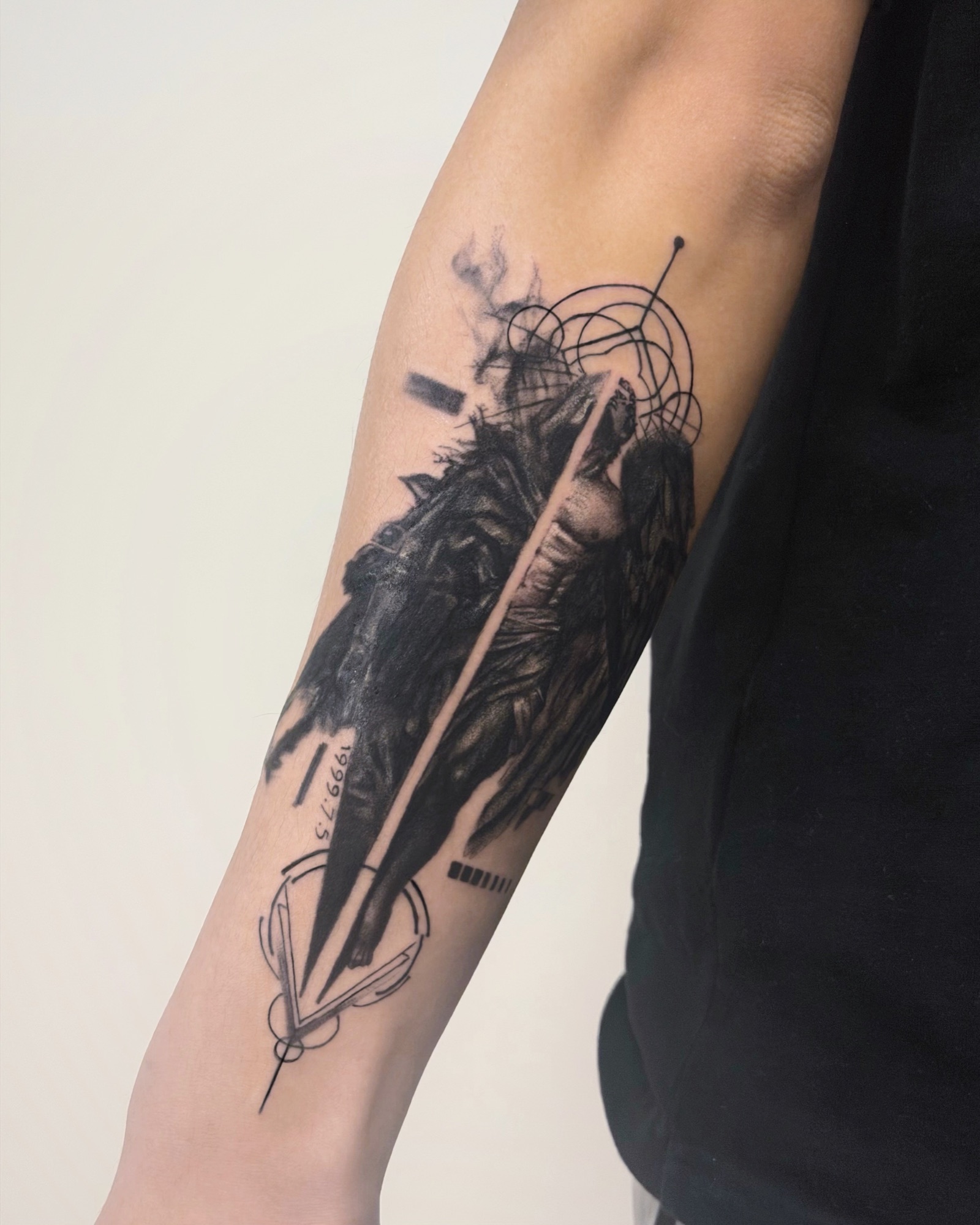 HIM black and grey realism tattoo